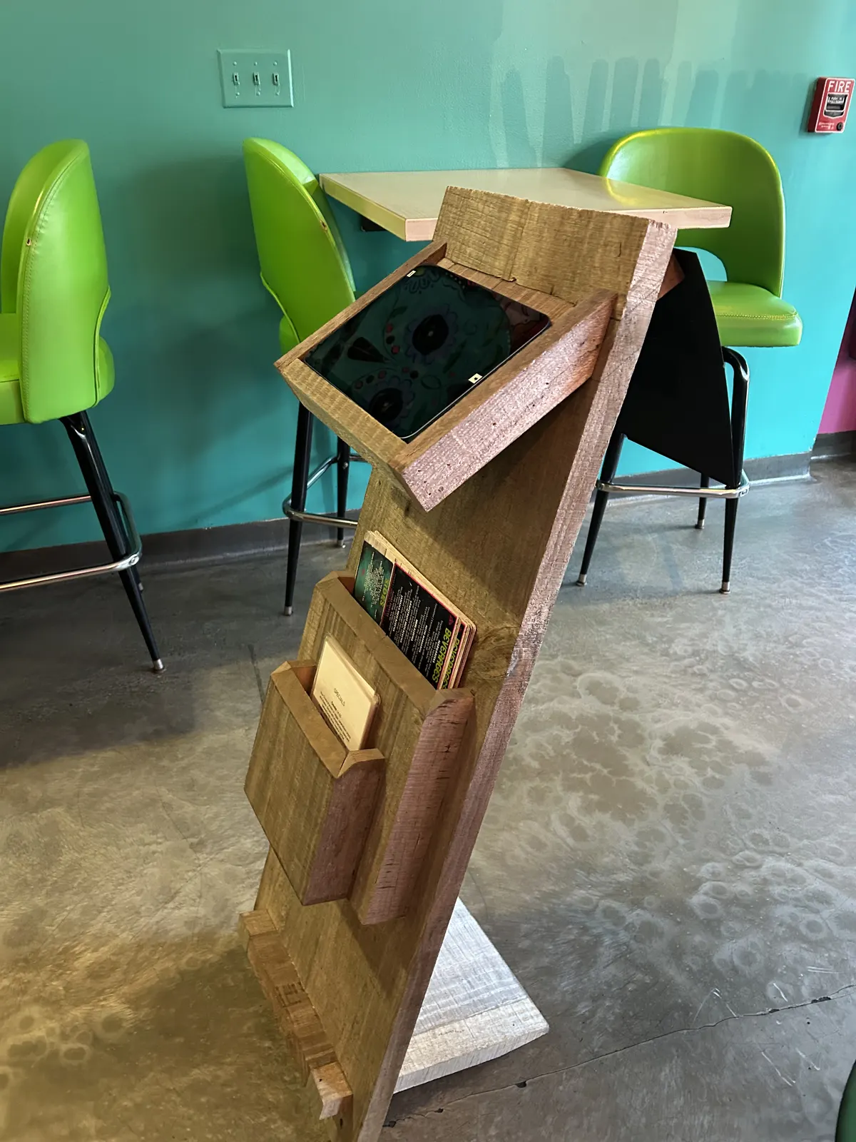Custom-built restaurant hostess stand